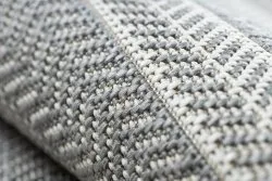 Teppich FLAT SISAL 48829637 Fischgrätenmuster grau