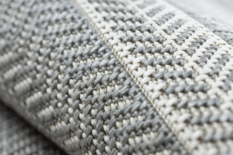 Teppich FLAT SISAL 48829637 Fischgrätenmuster grau