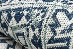 Teppich COLOR 19247/699 SISAL Quadrate Diamanten Platte Blau