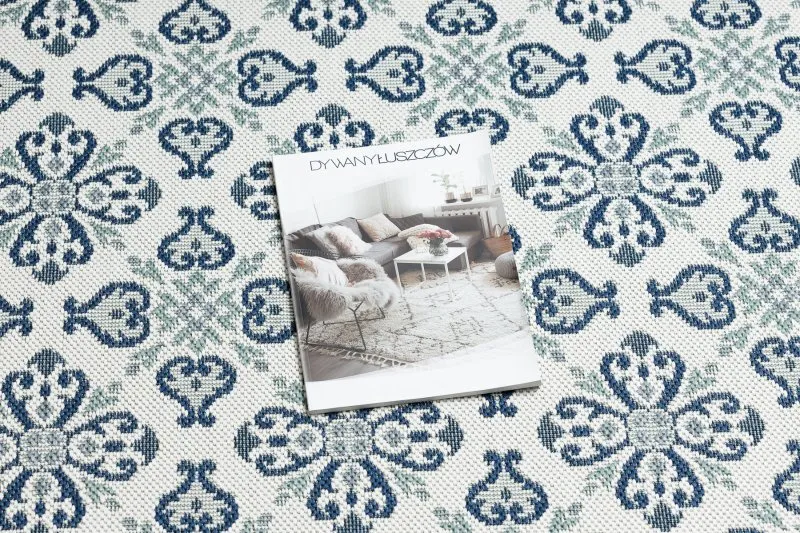 Teppich COLOR 19246/969 SISAL Blumen Weiß