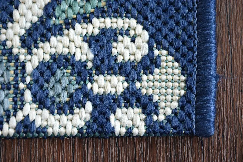 Teppich COLOR 19246/699 SISAL Blumen Blau