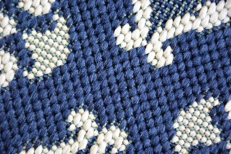 Teppich COLOR 19246/699 SISAL Blumen Blau