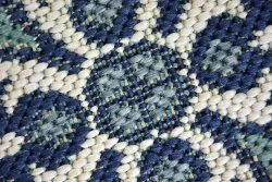 Teppich COLOR 19246/699 SISAL Blumen Blau