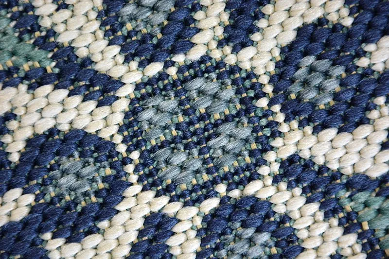 Teppich COLOR 19246/699 SISAL Blumen Blau
