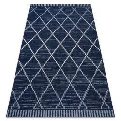 Teppich COLOR SISAL Diamanten Quadrate Blau