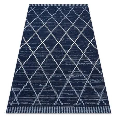 Teppich COLOR 47268/309 SISAL Diamanten Quadrate Blau