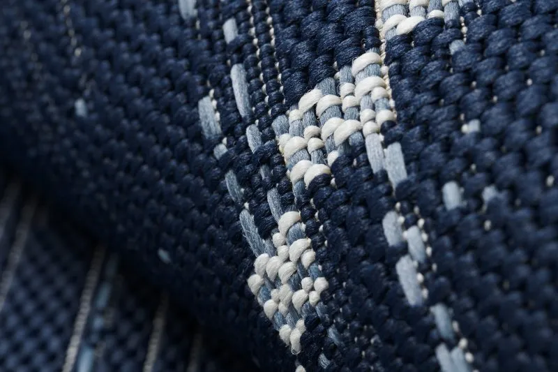 Teppich COLOR 47268/309 SISAL Diamanten Quadrate Blau