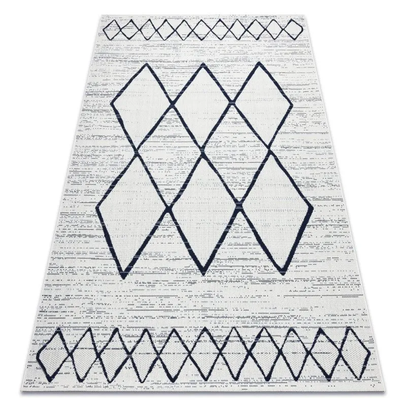 Teppich COLOR 47272/396 SISAL Diamanten Quadrate Weiß