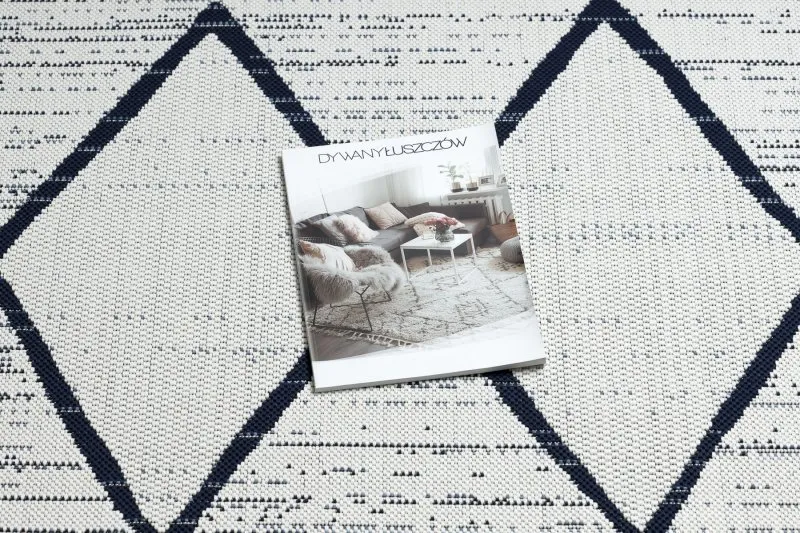 Teppich COLOR 47272/396 SISAL Diamanten Quadrate Weiß
