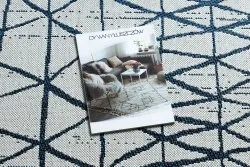 Teppich COLOR 47278306 SISAL Linien, Dreiecke beige / blau
