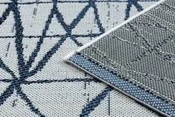 Teppich COLOR 47278306 SISAL Linien, Dreiecke beige / blau
