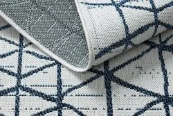 Teppich COLOR 47278306 SISAL Linien, Dreiecke beige / blau