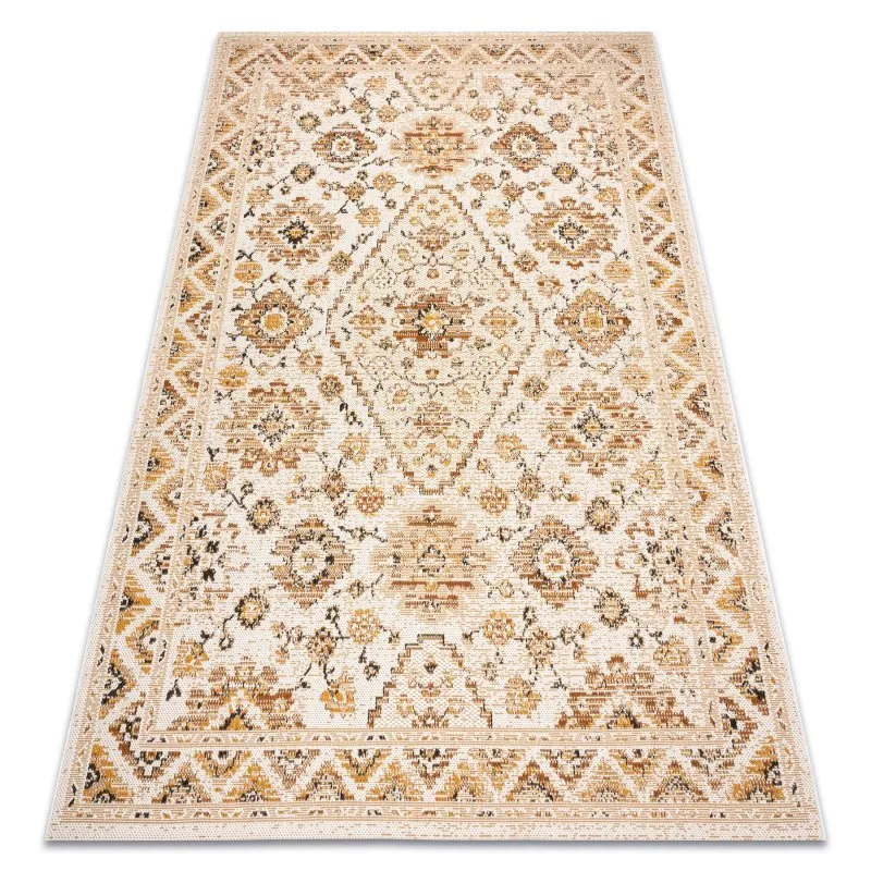 Teppich COLOR 19521460 SISAL Ornament, Rahmen, Zimt - beige