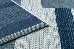 Teppich COLOR 19676369 SISAL Linien beige / blau
