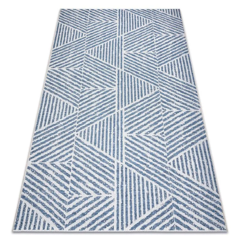 Teppich COLOR 47176360 SISAL Linien, Dreiecke, Zickzack beige / blau
