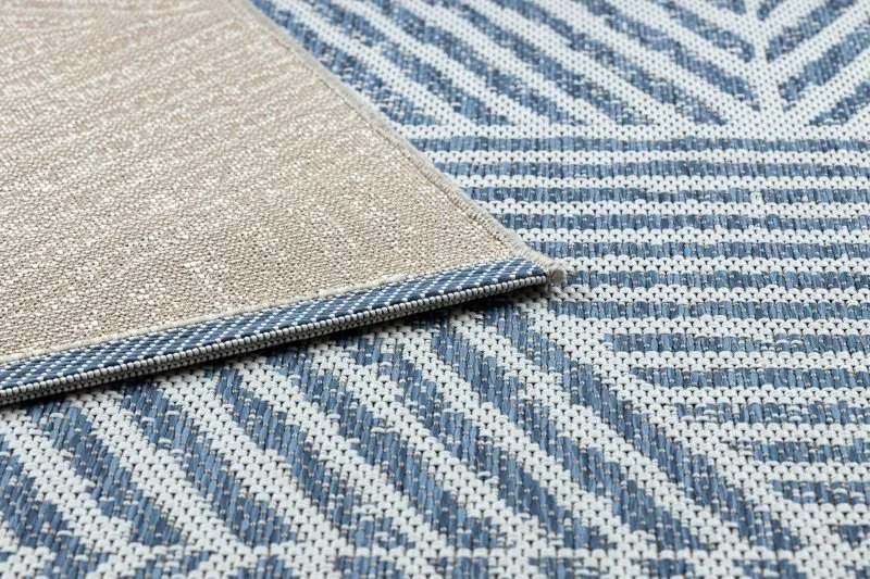 Teppich COLOR 47176360 SISAL Linien, Dreiecke, Zickzack beige / blau