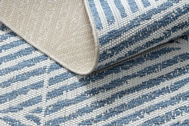 Teppich COLOR 47176360 SISAL Linien, Dreiecke, Zickzack beige / blau