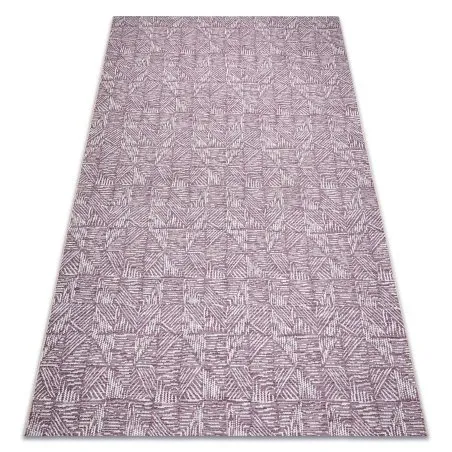 Teppich COLOR 47373260 SISAL Linien, Dreiecke, Fischgrätenmuster violett / beige