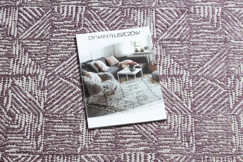 Teppich COLOR 47373260 SISAL Linien, Dreiecke, Fischgrätenmuster violett / beige