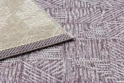 Teppich COLOR 47373260 SISAL Linien, Dreiecke, Fischgrätenmuster violett / beige