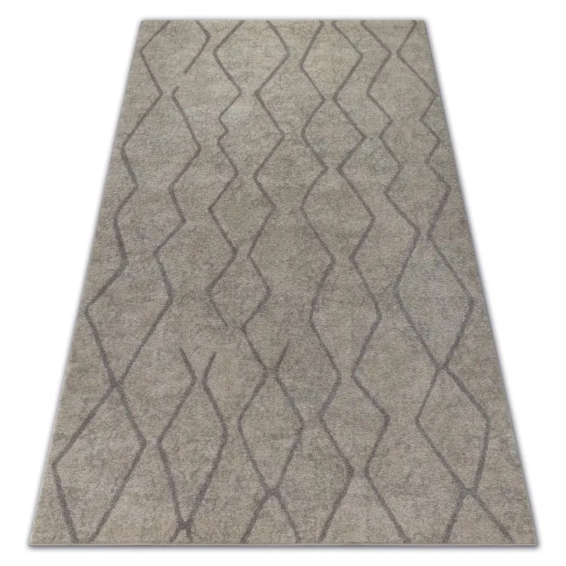Teppich SOFT 8050 ZICKZACK BOHO Sahne / Hellbraun
