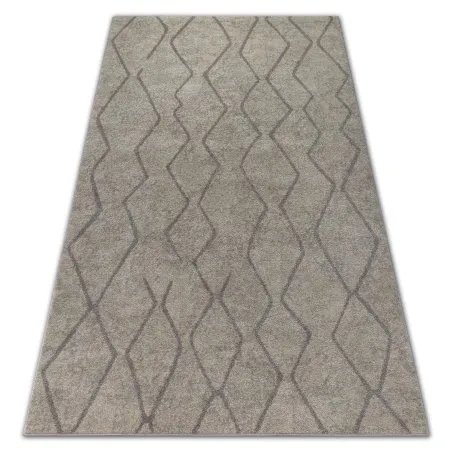 Teppich SOFT 8050 ZICKZACK BOHO Sahne / Hellbraun