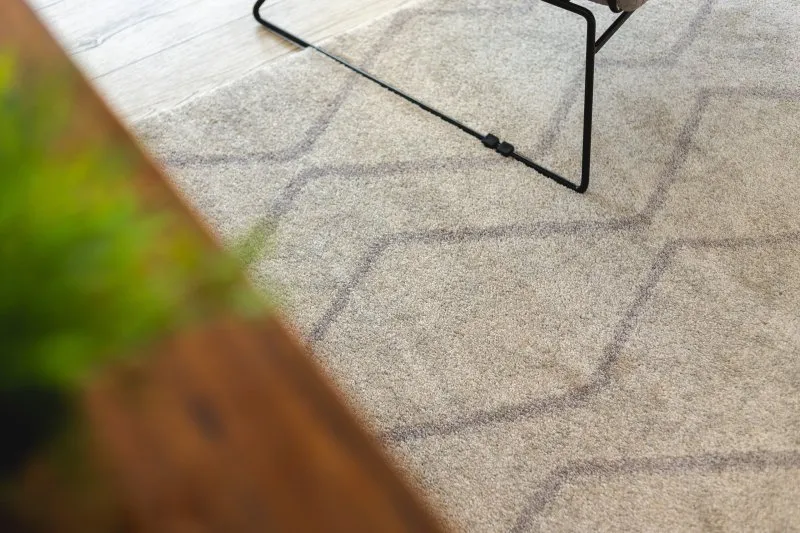Teppich SOFT 8050 ZICKZACK BOHO Sahne / Hellbraun