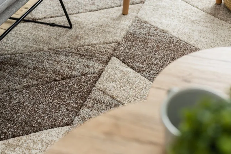 Teppich FEEL 5673/15055 FISCHGRÄTENMUSTER beige / braun / creme