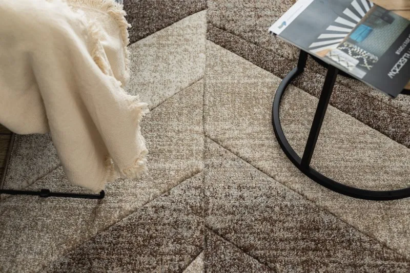 Teppich FEEL 5673/15055 FISCHGRÄTENMUSTER beige / braun / creme