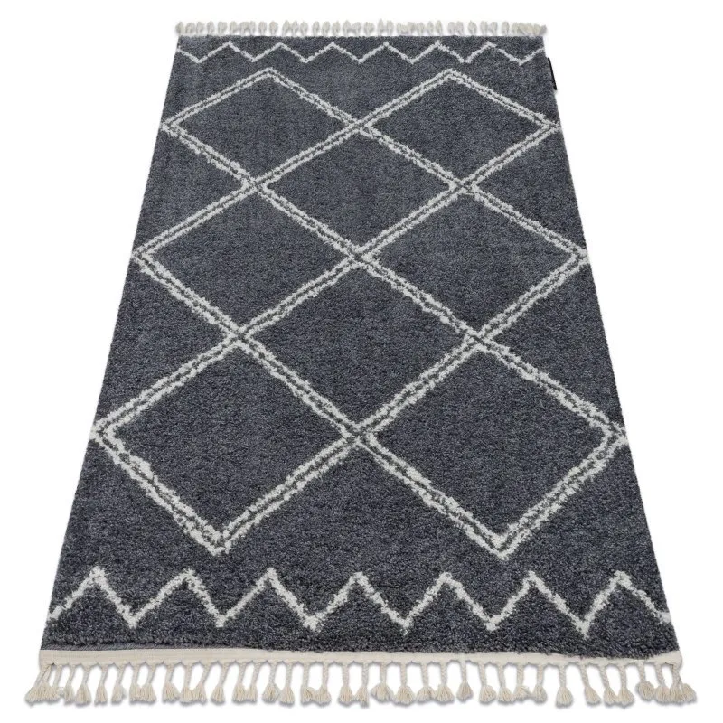 Teppich BERBER ASILA B5970 grau / weiß Franse berber marokkanisch shaggy zottig