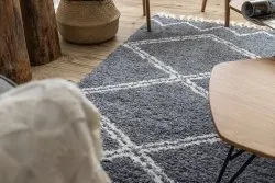 Teppich BERBER ASILA B5970 grau / weiß Franse berber marokkanisch shaggy zottig