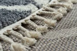 Teppich BERBER CROSS B5950 grau / weiß Franse berber marokkanisch shaggy zottig