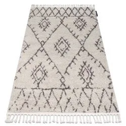 Teppich BERBER FEZ sahne / braun Franse berber marokkanisch shaggy zottig