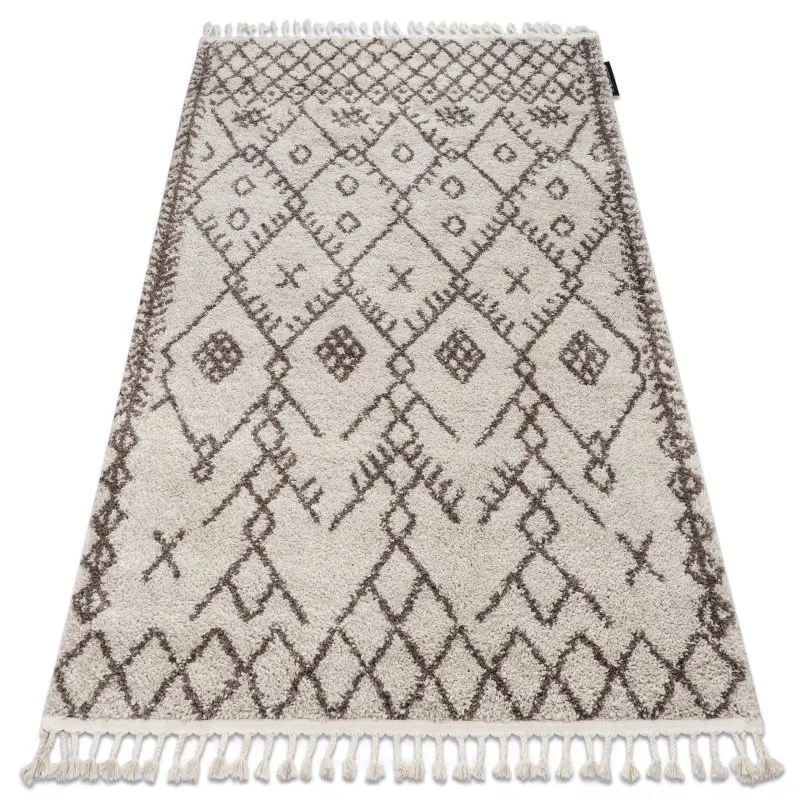 Teppich BERBER TANGER B5940 sahne / braun Franse berber marokkanisch shaggy