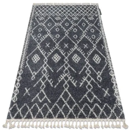 Teppich BERBER TANGER B5940 grau / weiß Franse shaggy