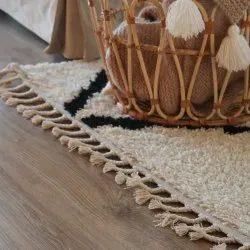 Teppich BERBER CROSS weiß Franse berber marokkanisch shaggy zottig