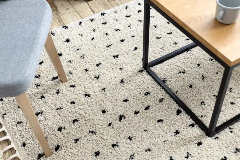 Teppich BERBER SYLA B752 Punkte sahne Franse berber marokkanisch shaggy