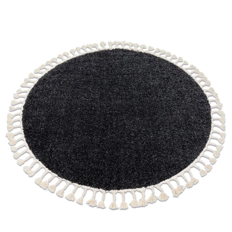 Teppich BERBER 9000 Kreis grau Franse berber marokkanisch shaggy