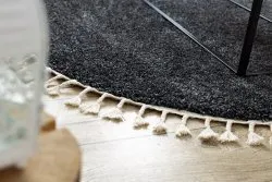 Teppich BERBER 9000 Kreis grau Franse berber marokkanisch shaggy