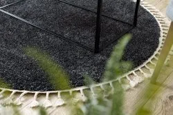Teppich BERBER 9000 Kreis grau Franse berber marokkanisch shaggy