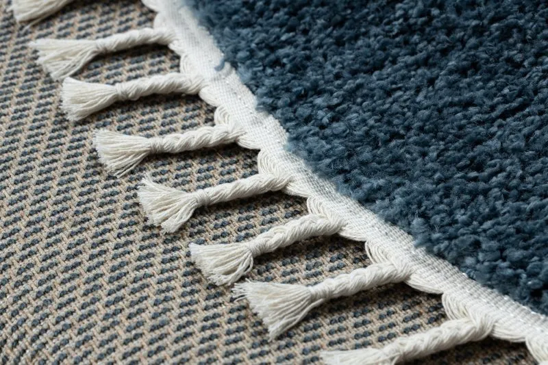 Teppich BERBER 9000 Kreis blau Franse berber marokkanisch shaggy