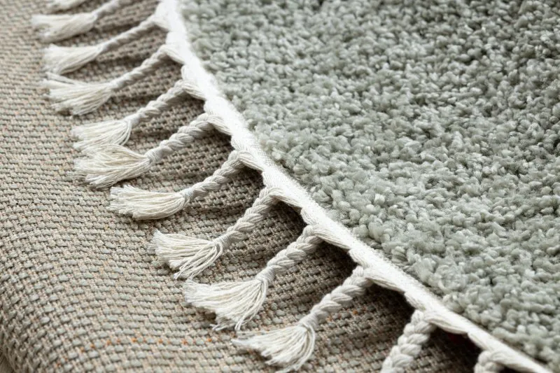 Teppich BERBER 9000 Kreis grün Franse berber marokkanisch shaggy