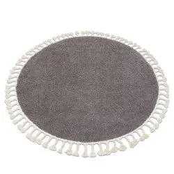 Teppich BERBER Kreis braun Franse berber marokkanisch shaggy