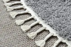 Teppich BERBER 9000 Kreis grau Franse berber marokkanisch shaggy