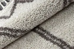 Teppich BERBER ASILA Kreis sahne / braun Franse berber marokkanisch shaggy