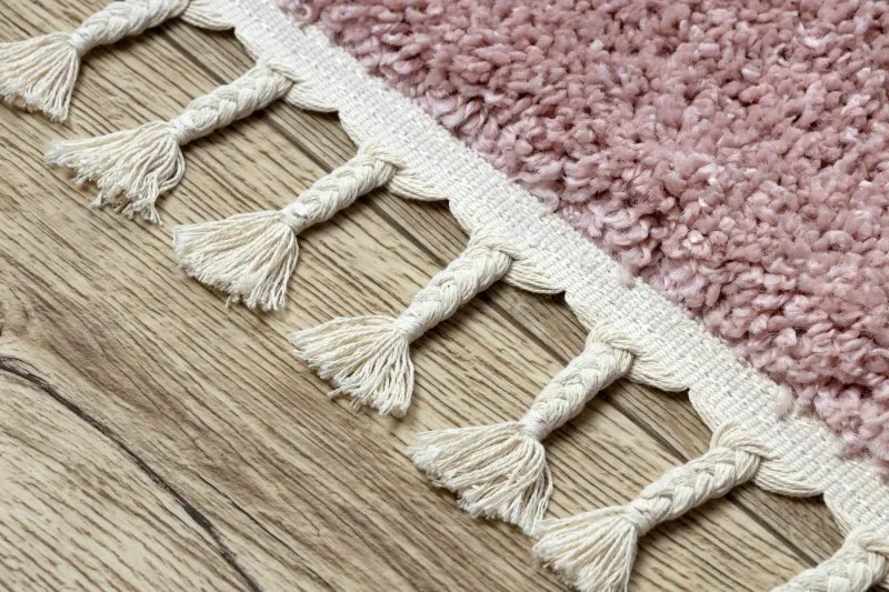 Teppich BERBER quadratisch 9000 rosa Franse berber marokkanisch shaggy