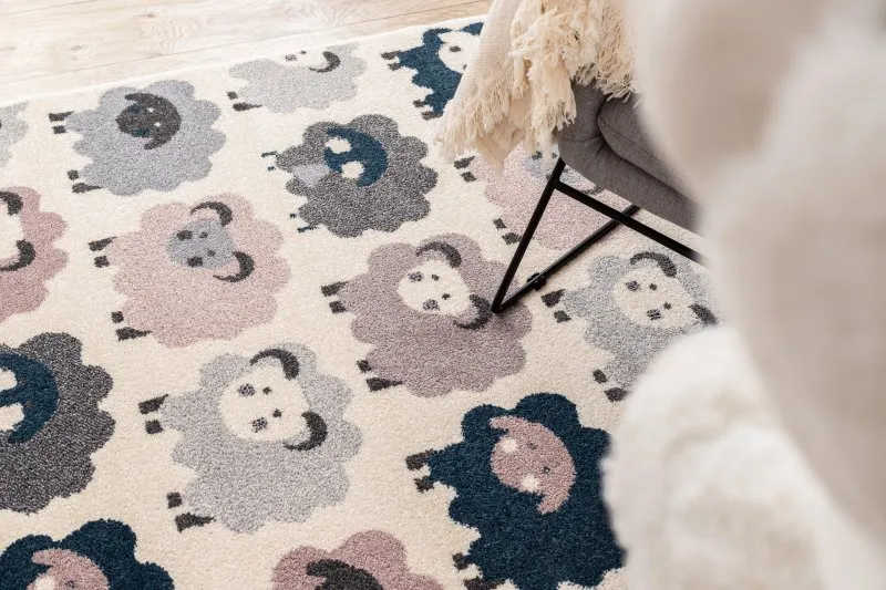 Teppich HEOS 78468 creme / rosa / blau / grau SCHAFE