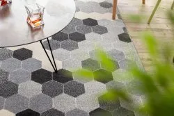 Teppich HEOS 78537 grau / creme HEXAGON