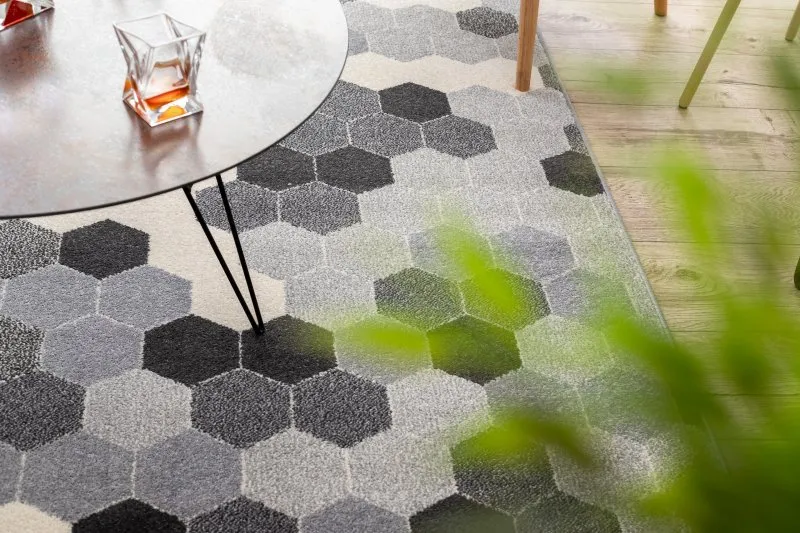 Teppich HEOS 78537 grau / creme HEXAGON