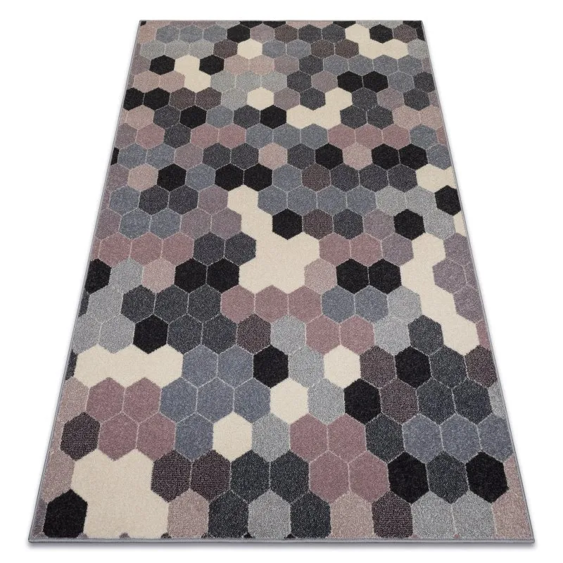 Teppich HEOS 78537 grau / rosa / creme HEXAGON